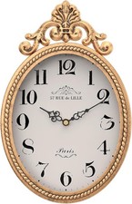 Antique Gold Oval Wall Clock