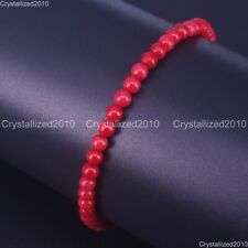 Handmade 4mm Natural Gemstone Round Beads Stretchy Bracelet Healing Reiki 6.5"