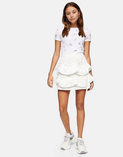 Topshop taffeta ruffle mini - topshop,