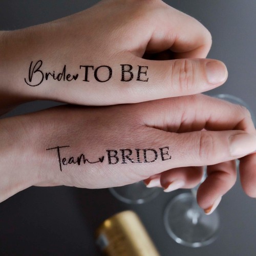 Team bride tattoos black - black, hen