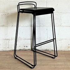 PAIR of M.A.D. TRANSIT High Bar Stool Black dining side bistro bar pub UK