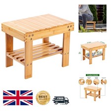 Compact Rectangular Bamboo Stool with Anti-Slip Feet for Safe Use at Home
