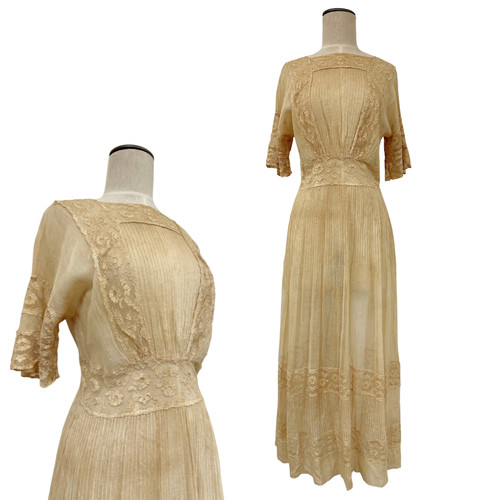 Antique 1900s edwardian ecru - edwardian,