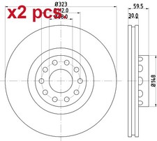 X2 PCS FRONT BRAKE DISC ROTOS