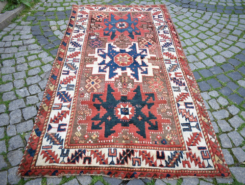Antique caucasian rug - rug, x
