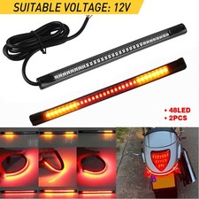 2x Yellow/Red Motorcycle Motorbike Turn Signal Light Indicator Universal Lamp UK
