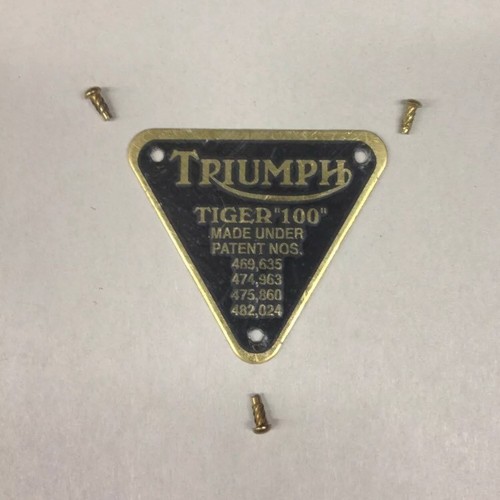 Triumph patent plate brass - patent,