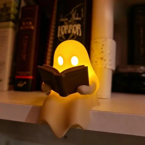 Little ghost reading statue - little,