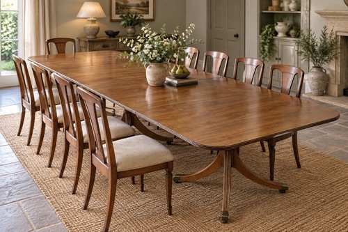 Large mahogany pedestal dining - mahogany,