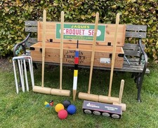 Jaques Croquet Set in handmade Wooden Case in superb almost as-new condition
