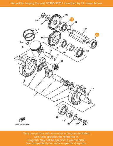 Yamaha bearing 93306 30211 - yamaha, bearing,
