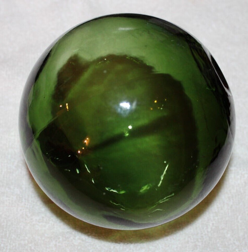 Handblown green glass - handblown,