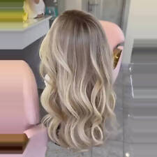 Ash Blonde Balayage Lace Front Wigs Human Hair 13x4 Pre Plucked Grey Blonde 