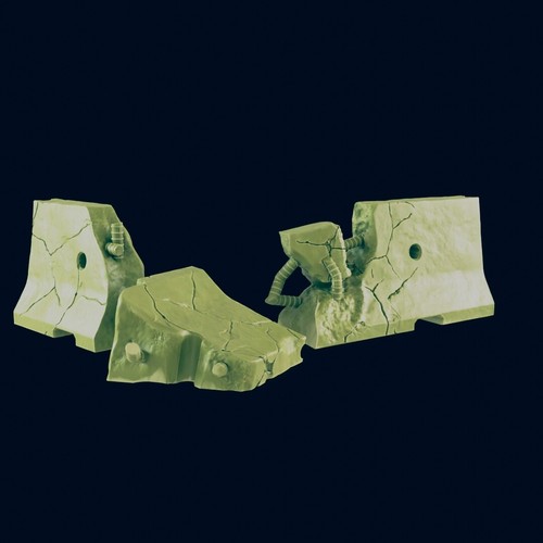 Ec3d damaged jersey barriers - ec3d,