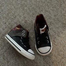 Toddlers Superman Canvas Converse Trainers Size UK 4 VGC