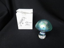 Heron Glass Mushroom England Paperweight Boxed 9cm