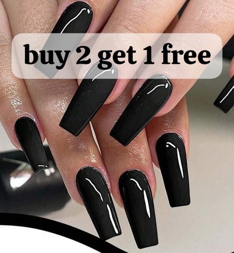 Black tapered nail halloween - black,