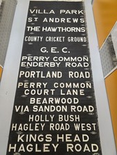 Bus Destination Blind  Villa Park Birmingham