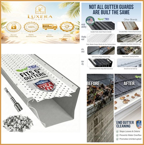 Leaftek 100ft aluminum gutter - 100ft,