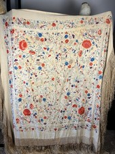 Vintage silk mantón - vintage, manila