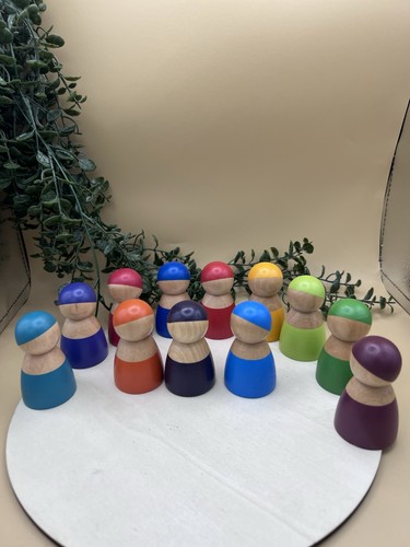 Large wooden rainbow peg - wooden,