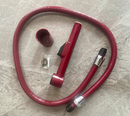 Burgundy handheld bidet - handheld,