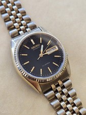 Vintage Seiko 5 Automatic 17 Jewl Cal.7009 Day/ Date Gold Fluted Bezel Men Watch