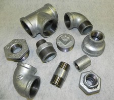 GALVANISED MALLEABLE IRON PIPE FITTINGS BSP 1/8" - 4" - HUGE RANGE - GREAT VALUE