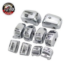 Chrome Hand Control Switch Housing Caps For Harley-Davidson Electra Street Glide