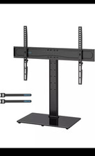 Bontec Table Top TV Stand for 32-65 inch With Tempered Glass Base ST13 Black