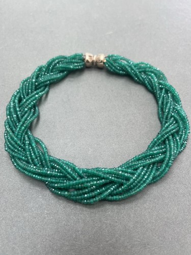 Vintage silver gilt emerald - silver,