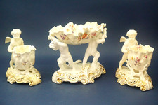 Moore Brothers Ancient Triptych Cherub gravy boat porcelain English Longton 1800