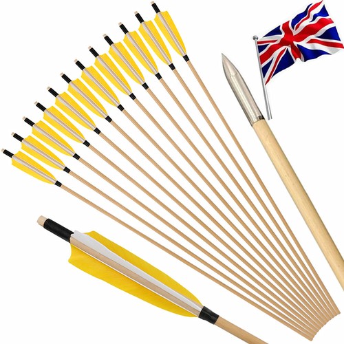 12x archery wooden arrows - 32",