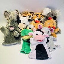 Bundle Of 11 Hand Glove  Puppets Soft Toy Mixed Various