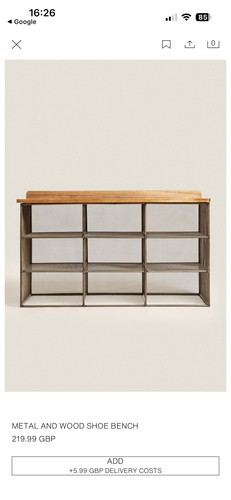 Zara home wood metal shoe - metal,