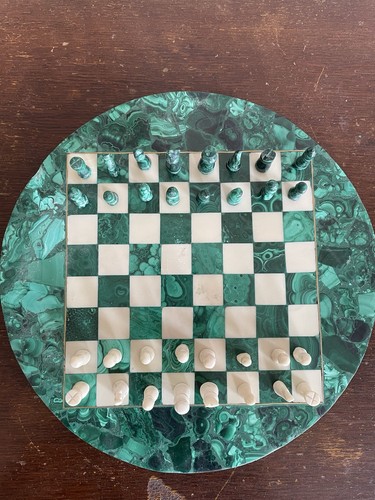 Hand carved malachite and - malachite,