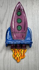 VINTAGE Splashy Peter Faulkner Studio Pottery Spaceship Toothbrush Holder