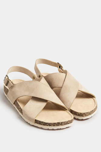 Cross strap footbed sandals - footbed, in