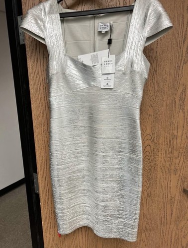 Herve leger paris silver solid - herve,