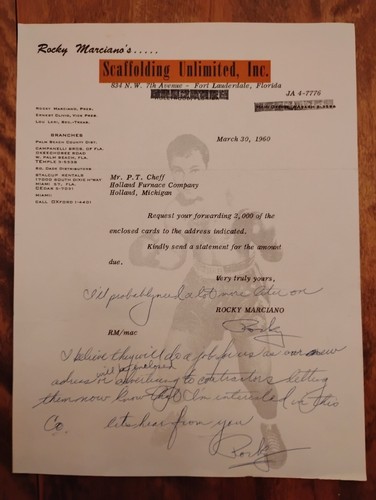 Rocky marciano twice signed - rocky,