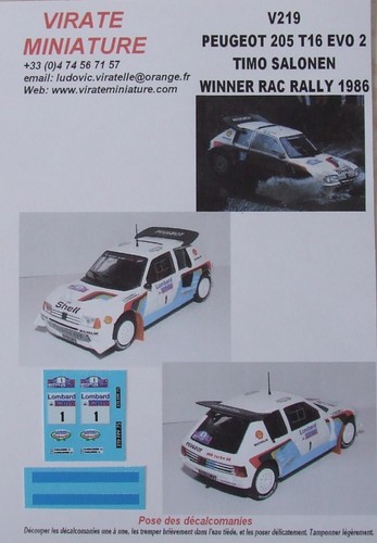 V219 peugeot 205 turbo - 205, 16