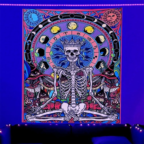 Moon skeleton tapestry wall - moon,