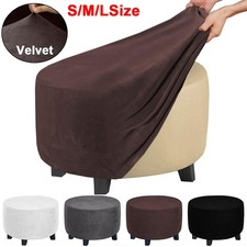 Velvet Round Pouffe Covers