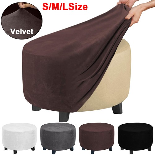 Velvet round pouffe covers - round,