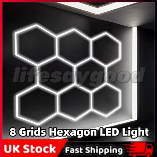 Hexagon led lighting garage - 8,