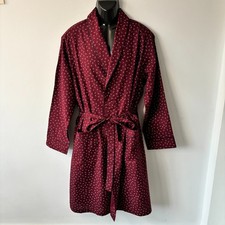 Marks & Spencer Dressing Gown Robe Burgundy Paisley Print Cotton Mix Size  L VGC