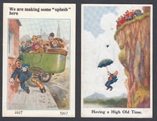 TWO Printed Postcards