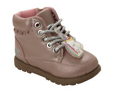 GIRLS PINK GLITTER UNICORN FASHION ANKLE BOOTS SIDE ZIP KIDS UK SIZE 5-10