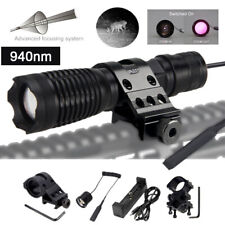Infrared 940nm Light Torch IR LED Flashlight Zoom Hunting Scope Mount 20mm Rail