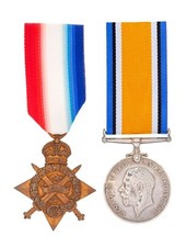 WW1 British 1914 Mons Star & War Medal Pair M-26718.CPL.J.G.HARRIS.A.S.C